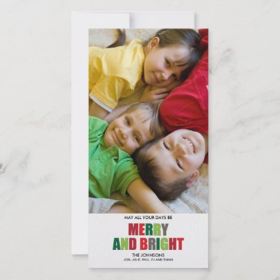 Merry and Bright Photo Christmas Card Photo Card