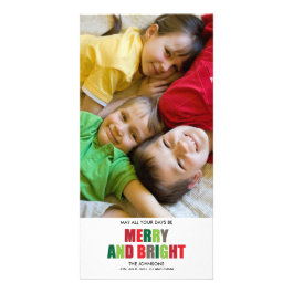 Merry and Bright Photo Christmas Card Photo Card