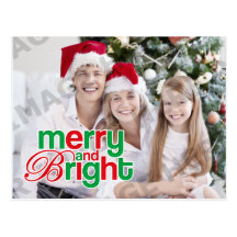 Merry And Bright Photo Postcard