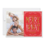 Merry and Bright (Red &amp; Green) Holiday Photo Card Invites