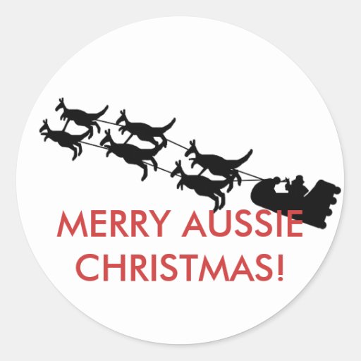 Merry Aussie Christmas Sticker | Zazzle