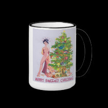 Merry Banzai Christmas mugs