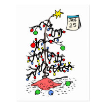Merry Belated Christmas Postcard-See back-Fun