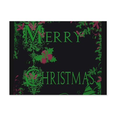 Merry Berry Christmas Elegance Post Card by Giftgarden
