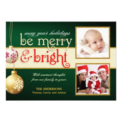 Merry & Bright 2-Photos Holiday Flat Card