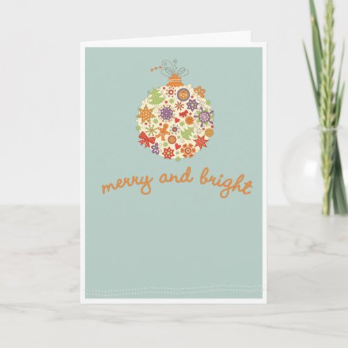 Merry & Bright Folded Greeting Card card