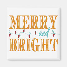 MERRY & BRIGHT Holiday Magnet