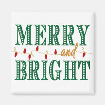 MERRY & BRIGHT Holiday Magnet
