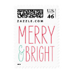 Merry & Bright Holiday postage