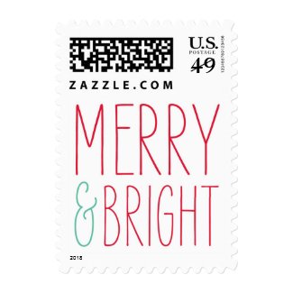 Merry & Bright Holiday postage