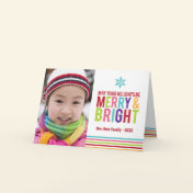 Merry & Bright Holiday Stripes Folded Christmas Greeting Cards
