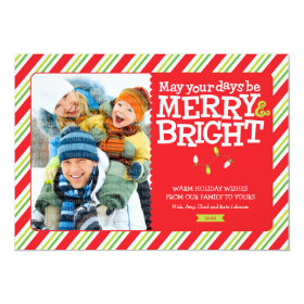Merry & Bright Stripes Holiday Photo Card Groupon