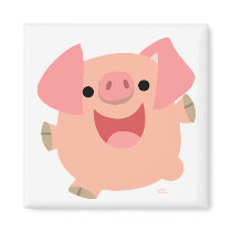 Merry Cartoon Pig magnet