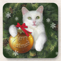 Merry Catmas cork coasters