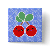 Merry Cherries Kawaii Button