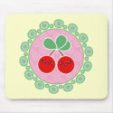 Merry Cherries Kawaii Mousepad by mariannegilliand Merry Cherries Kawaii Mousepad