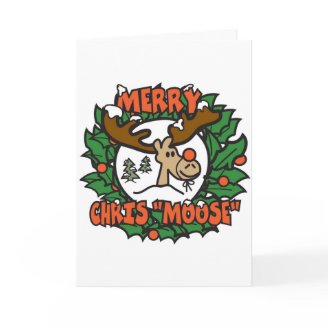 Merry Chris Moose Greeting Card