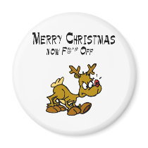 Merry Chrismas Now F*ck Off magnets