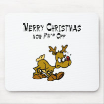 Merry Chrismas Now F Off mousepads