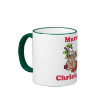 Merry Chrismas Reindeer in lights Mug by treasurehutch Merry Chrismas Reindeer in lights Mug