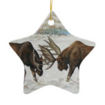 Merry Chrismoose Bull Moose Wildlife Art ornaments