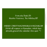 MERRY CHRISTMACHANUKKWANZAAKAH GREETING CARDS