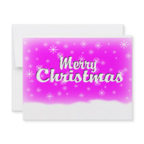 MERRY CHRISTMAS 1 FUCHSIA invitations