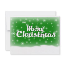MERRY CHRISTMAS 1 GREEN invitations