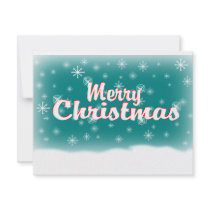 MERRY CHRISTMAS 1 TEAL invitations