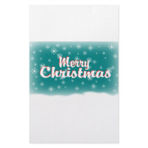 MERRY CHRISTMAS 1 TEAL stationery by JUST4HOLIDAYZ MERRY CHRISTMAS 1 TEAL stationery