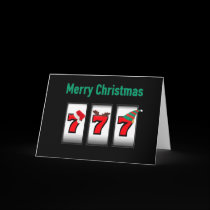 Merry Christmas 777 Santa, Reindeer and Elf Card
