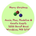 Merry Christmas address sticker