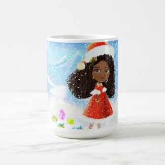 Merry Christmas African Doll Mug