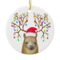 Merry Christmas Alpaca Ornament