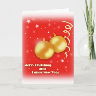 Merry Christmas and Happy New Year card card