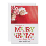 Merry Christmas and Happy New Year Holiday Card Custom Announcement