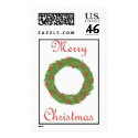 Merry Christmas and Wreath Customizable Stamps