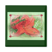 Merry Christmas Azalea Fridge Magnets