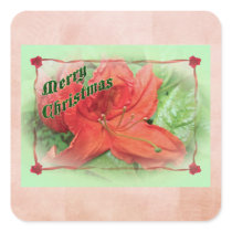 Merry Christmas Azalea Square Sticker
