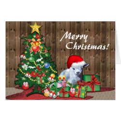 Merry Christmas Baby Goat Greeting Card