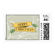 Merry Christmas Banner Postage Stamp