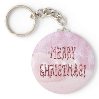 Merry Christmas Bauble and Stars Font keychain