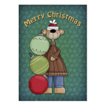 Merry Christmas Bear business cards