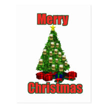 Merry christmas beer tree postcards