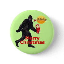 Merry Christmas Bigfoot Pinback Buttons