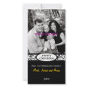 merry christmas black white ribbon photo cards