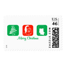 Merry Christmas (Blocks) postage by LushLaundry Merry Christmas (Blocks) postage