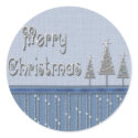 Merry Christmas Blue and Silver Stickers by Jamene Merry Christmas Blue and Silver Stickers