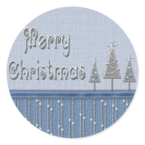 Merry Christmas Blue and Silver Stickers by Jamene Merry Christmas Blue and Silver Stickers