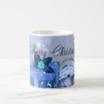 Merry Christmas Blue Baubles Coffee Mug